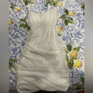 White glitter ruffled graduation dress from Windsor in a size small